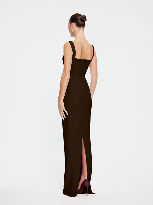Marbella Gown - Coffee (Pre - order) - EFFIE KATS