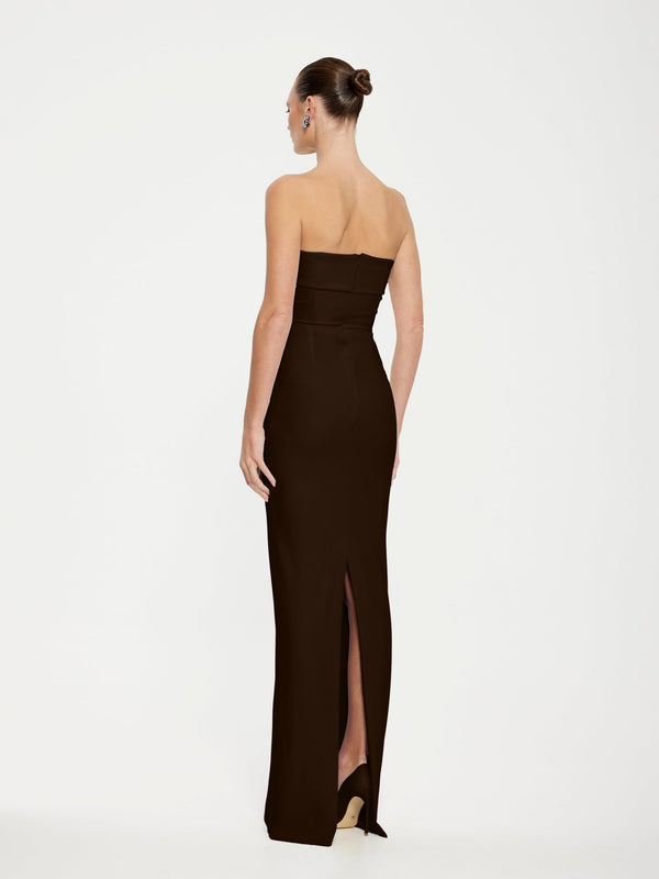 Monroe Gown - Coffee (Pre - order) - EFFIE KATS