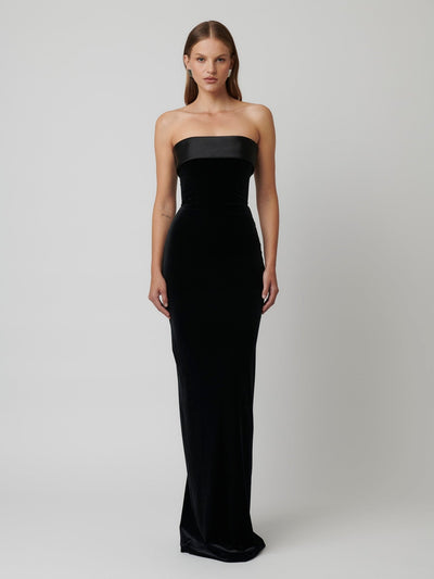 MONROE GOWN - BLACK VELVET