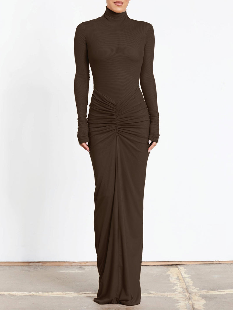 Pilar Mesh Skirt - Chocolate - EFFIE KATS