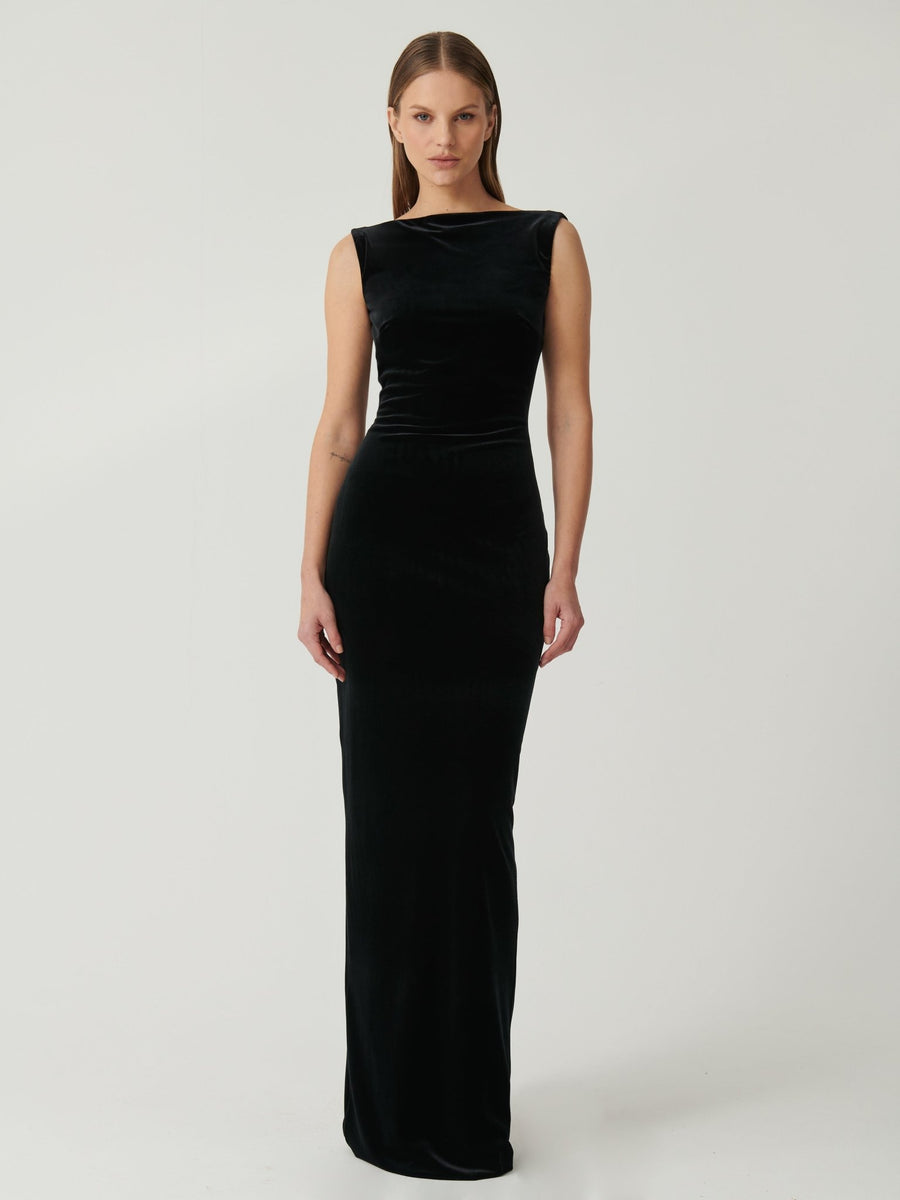 VERONA GOWN - BLACK VELVET - EFFIE KATS