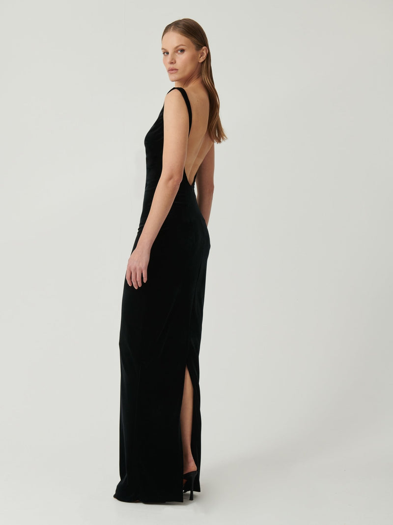 VERONA GOWN - BLACK VELVET - EFFIE KATS