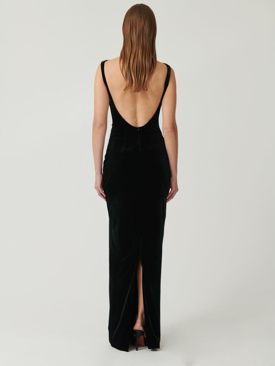 VERONA GOWN - BLACK VELVET - EFFIE KATS